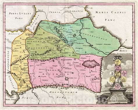 Historic Map : Weigel Map of The Caucuses Including Armenia, Georgia, and Azerbaijan , 1720 ...