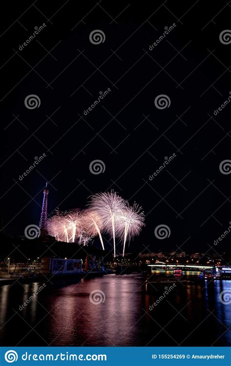 Fireworks in Paris for Bastille Day Stock Image - Image of flower ...