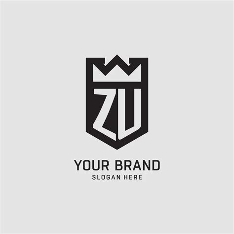 Initial ZU logo shield shape, creative esport logo design 25758983 Vector Art at Vecteezy