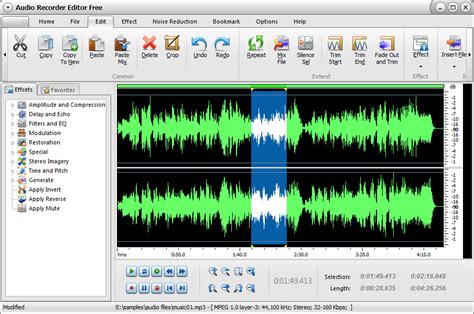 Audio Recorder Editor Free full Windows 7 screenshot - Windows 7 Download