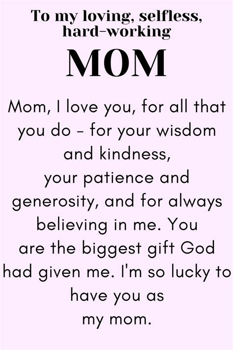 To My loving Mom Quote, Daughter and Mother Quotes, I Love My Mother ...