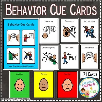 Behavior Cue Cards PECS Autism by Creative Learning 4 Kidz | TpT