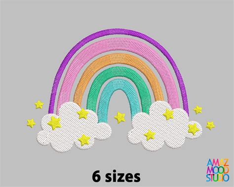 Rainbow Machine Embroidery Design - Etsy