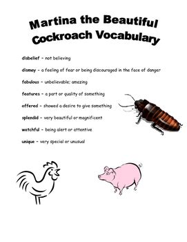 McGraw Hill Wonders - Martina the Beautiful Cockroach Vocabulary Resources