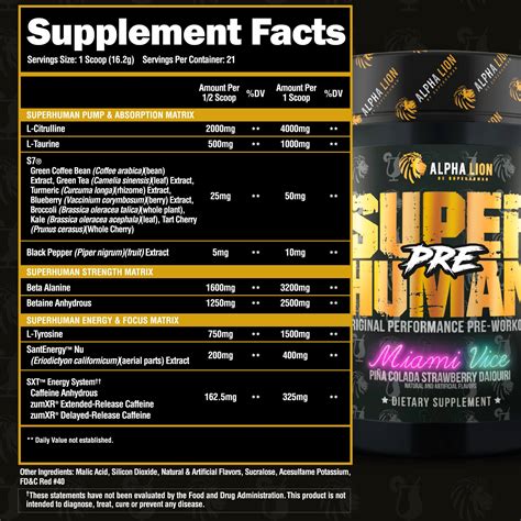 SuperHuman Pre - Pre Workout Supplement | Alpha Lion