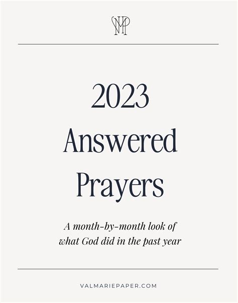 2023 Answered Prayers • Val Marie Paper