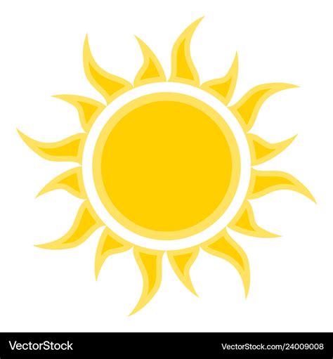 Flat sun icon symbol for Royalty Free Vector Image