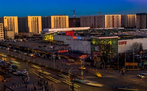 Traffic Light Trails on Iuliu Maniu Boulevard in Bucharest Editorial Photography - Image of ...