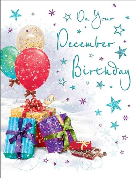 Traditional Christmas Card December Birthday - 8 x 6 inches - Regal Publishing, C85294: Amazon ...