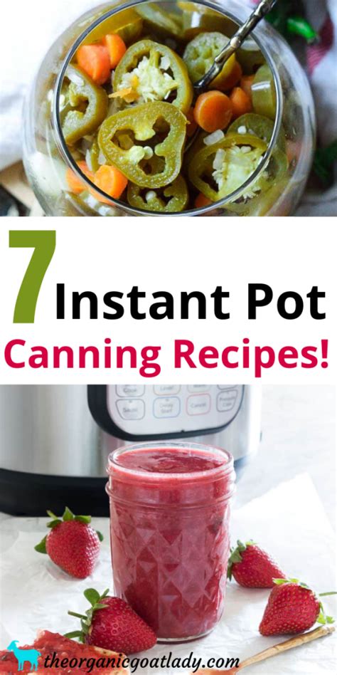 7 Instant Pot Canning Recipes - The Organic Goat Lady