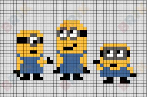 Minions Pixel Art | Pixel art, Easy pixel art, Pixel art pattern