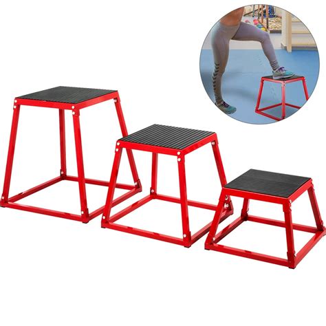 VEVOR 12in 18in 24in Plyometric Jump Box Set Fitness Exercise Jump Box Step Plyometric Platform ...