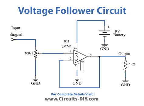 Voltage Follower Circuit Using Op Amp 741, 43% OFF