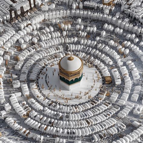 An Aerial View Of The Kaaba In Mecca Background, A Sacred Site For ...