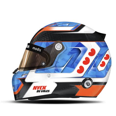 Helmet design for Nyck De Vries used in LMP2 at G-Drive Racing