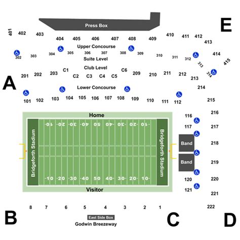 Bridgeforth Stadium Seating Chart: A Visual Reference of Charts | Chart Master