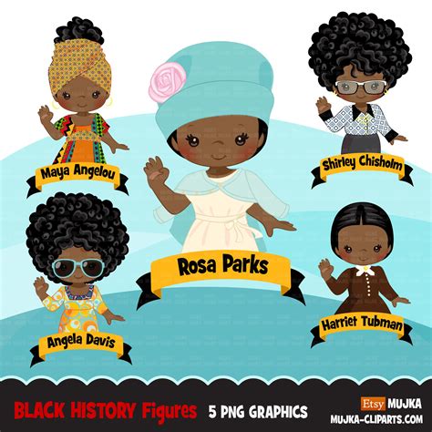 Black History Clipart Black History Figures Maya Angelou | Etsy