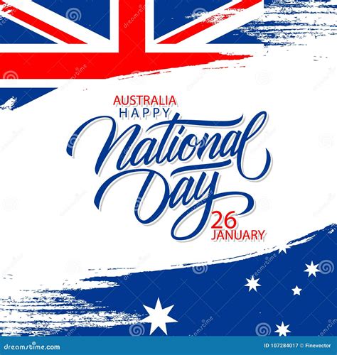 Happy Australia National Day, January 26 Greeting Card with Hand Lettering Holiday Greetings and ...