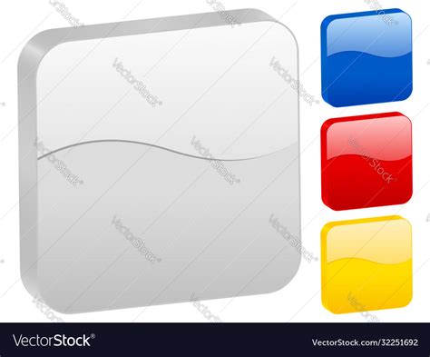 3d rounded square icon Royalty Free Vector Image