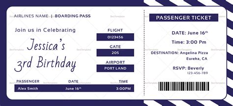 Printable Boarding Pass Invitation Template - Free Templates Printable