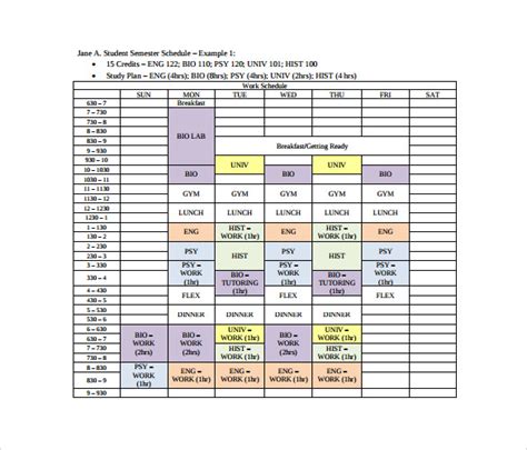 FREE 14+ Sample Time Schedule Templates in PDF | MS Word