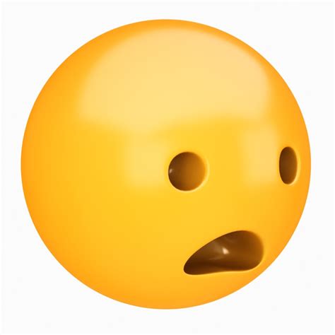 Emoji Frowning Face with Open Mouth | CGTrader