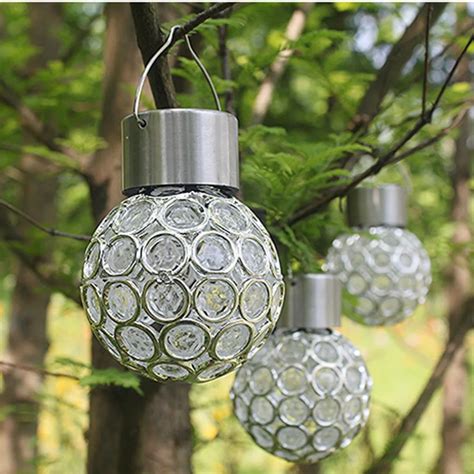 Innovative Solar Ball Hanging LED Lamp Outdoor Color Changing Walkway ...