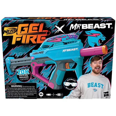 Nerf Pro Gelfire X MrBeast Blaster, 20,000 Gelfire Rounds, Hopper ...