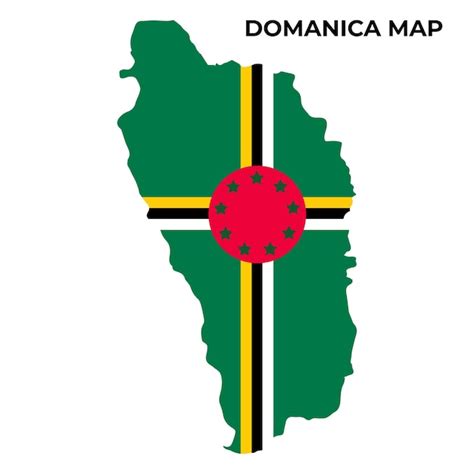 Premium Vector | Dominica national flag map design illustration of dominica country flag inside ...