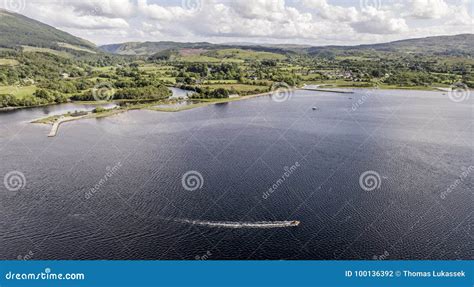 Aerial View of Taynuilt Seen from Loch Etive Stock Photo - Image of bonawe, clouds: 100136392