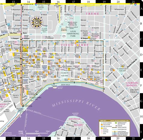 New Orleans Map French Quarter And Travel Information | Download ...