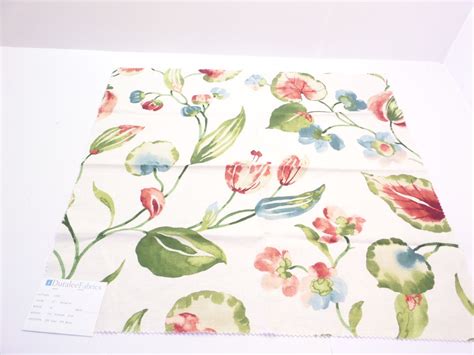 Floral Fabric Duralee Fabrics 42203 Springtime 24" x 24" Linen Rayon ...