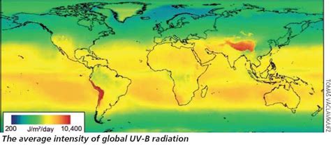 avg UV ray intensity around the world : r/MapPorn