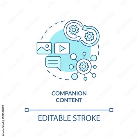 Companion content turquoise concept icon. Media platforms. Creator ...