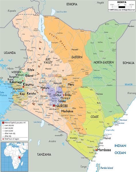 Political Map of Kenya, East Africa | Kenya's Hardships | Pinterest ...