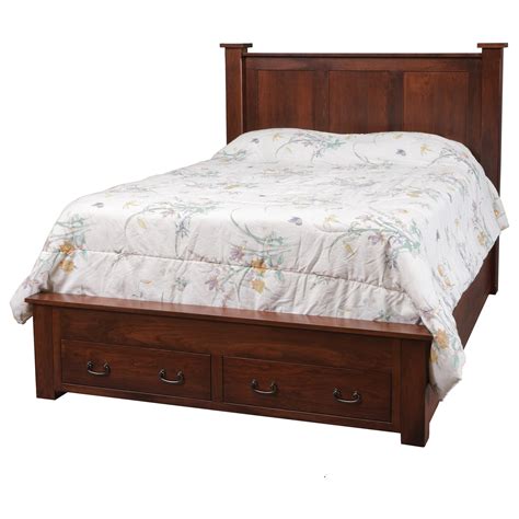 Daniels Amish Treasure King Pedestal Footboard Storage Bed with 2 Drawers on End | Sprintz ...