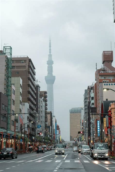 TOKYO, JAPAN - APRIL 7, 2023 Tokyo city with Tokyo Skytree background ...