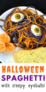 Halloween Spaghetti with Eyeballs {To Spook Your Kids!}