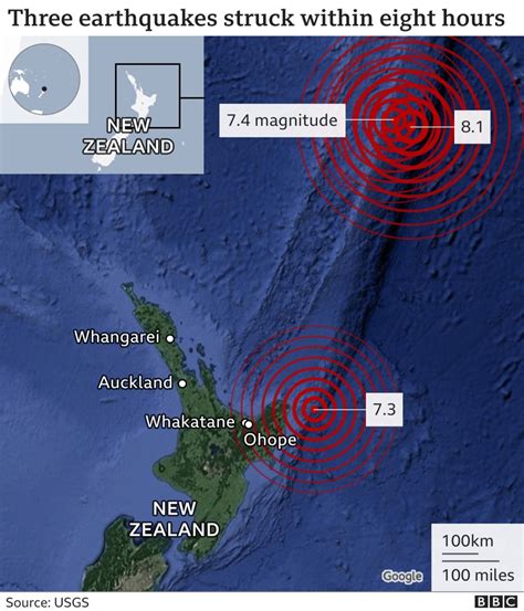 New Zealand earthquakes: Tsunami warnings lifted after evacuations - BBC News