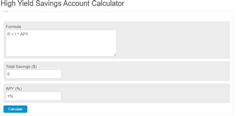 High Yield Savings Account Calculator - Calculator Academy