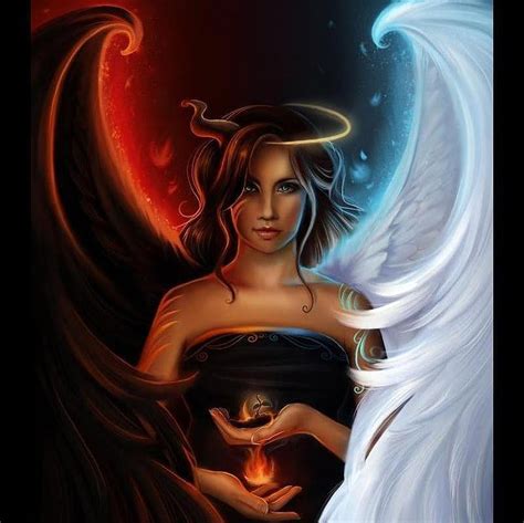 free download | Good vs Evil, fantasy, female, girl, angel, good, evil, digital art, devil, HD ...