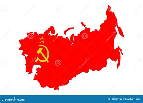 Soviet Union, USSR, Map with Flag Stock Vector - Illustration of alert ...