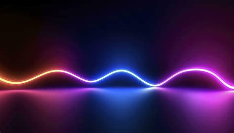 3d rendering, the abstract background of colorful neon wavy lines ...