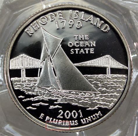 2001 - S Deep Cameo Proof Rhode Island State Quarter. . . . 10140