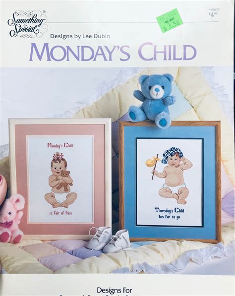 New Baby and New Mom Counted Cross Stitch....choice... monday's Child...baby Keepsakes...i'd ...