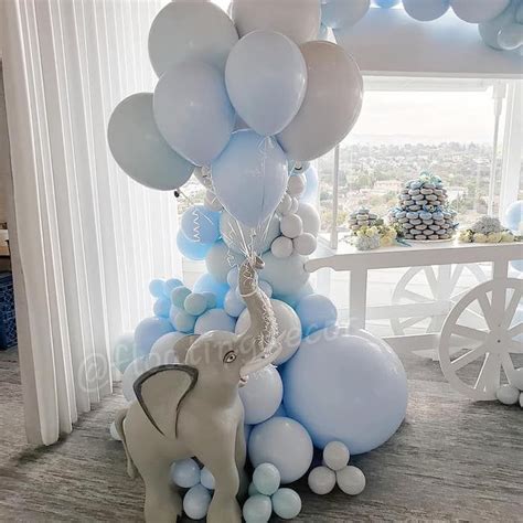 Blue Elephant Baby Shower | Kara's Party Ideas | Boy baby shower ...