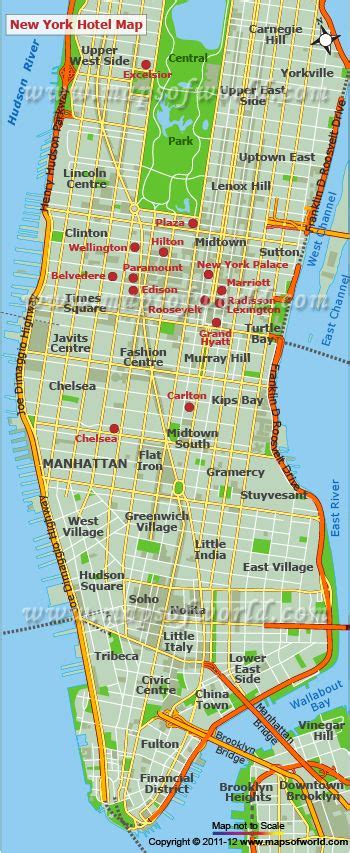 List of Hotels in New York, Map of New York Hotels | New york hotels, Map of new york, Map