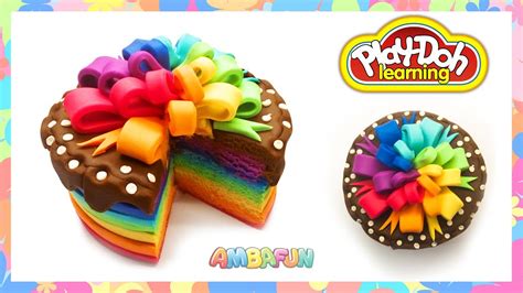 Play Doh Birthday Cake. Play Doh Videos. How to make Rainbow Cake - YouTube