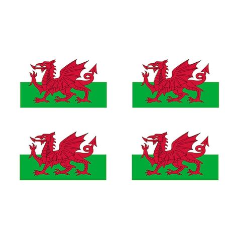 Set of 4 Welsh FLAG Temporary Tattoo Waterproof Lasts 1 Week - Etsy UK