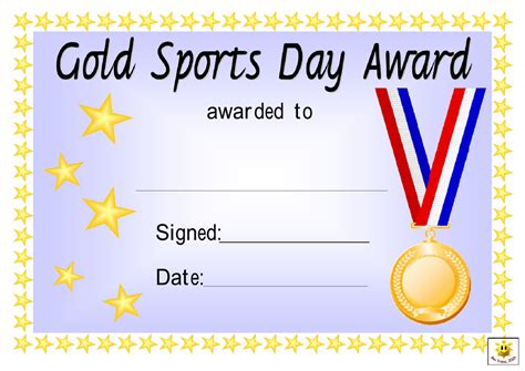 Free Printable Sports Award Template - Printable Templates